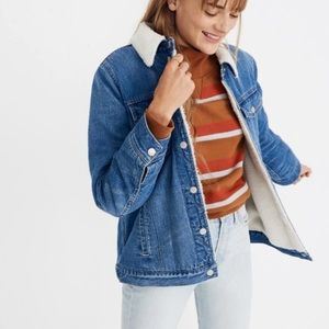 J. Crew Sherpa Denim Jacket